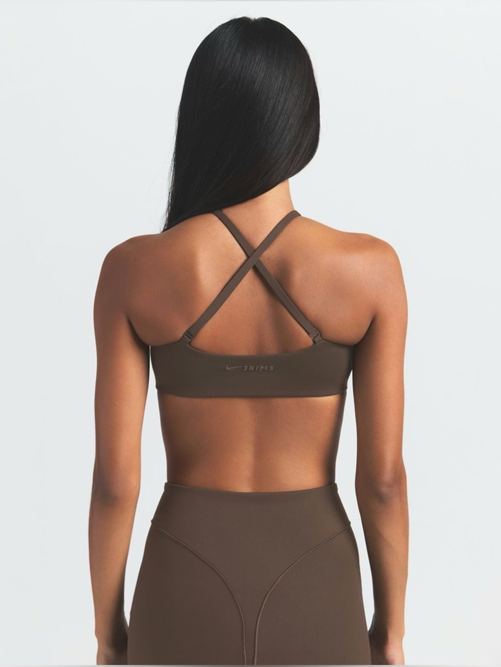 NWT NIKE SKIMS Matte Micro Scoop Bra - Dark Sepia - Picture 2 of 3